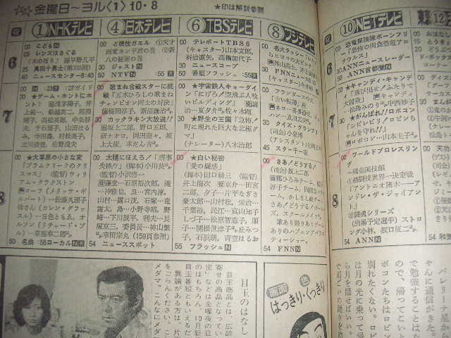 週刊ＴＶガイド 1976年10/8号 田宮二郎 片平なぎさ 佐久間良子 岡まゆみ 五十嵐めぐみ ●昭和51年_画像6