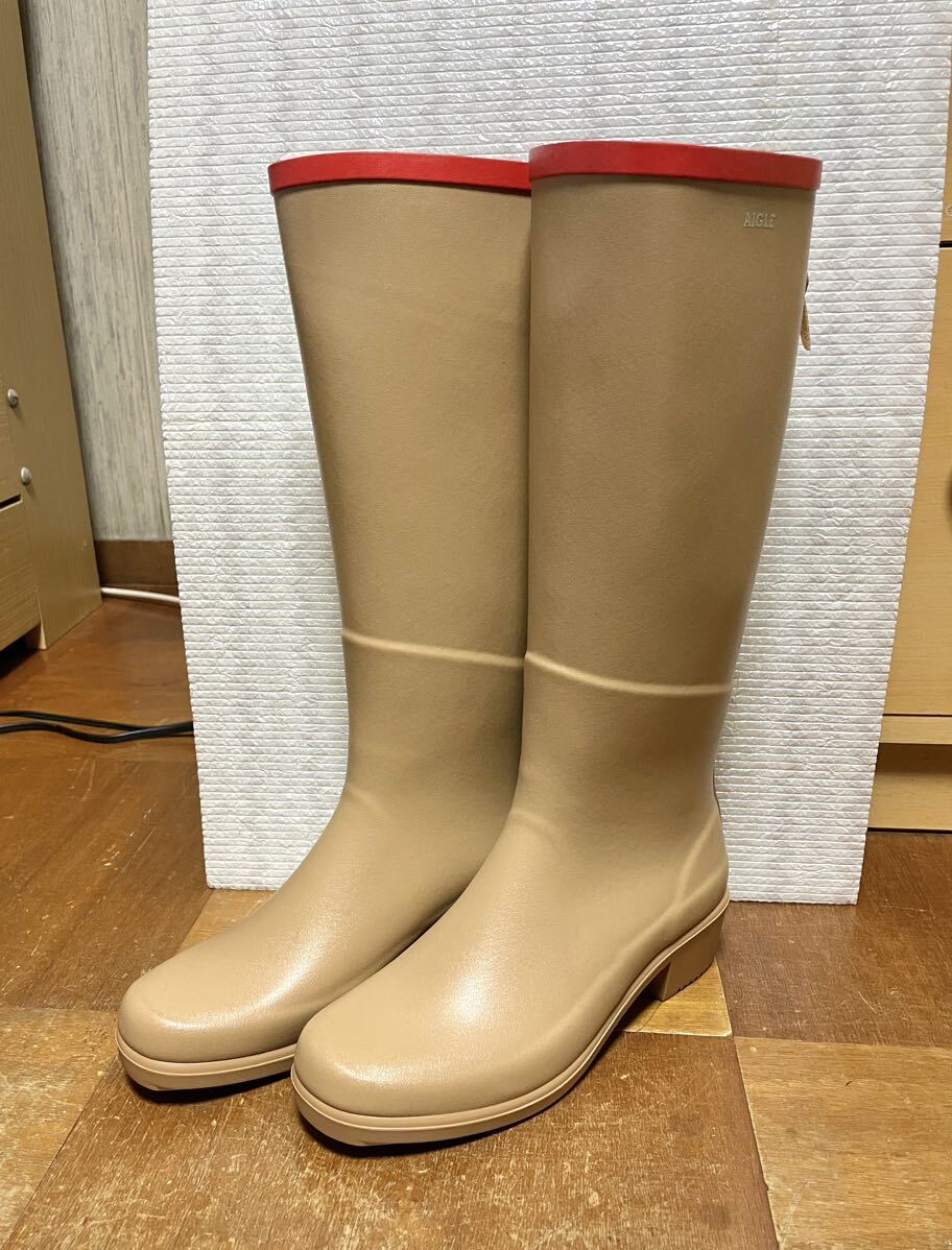 AIGLE エーグル レインブーツ 長靴 ミスジュリエット　アウトドア　キャンプ　レアカラー　サイズ39_画像1