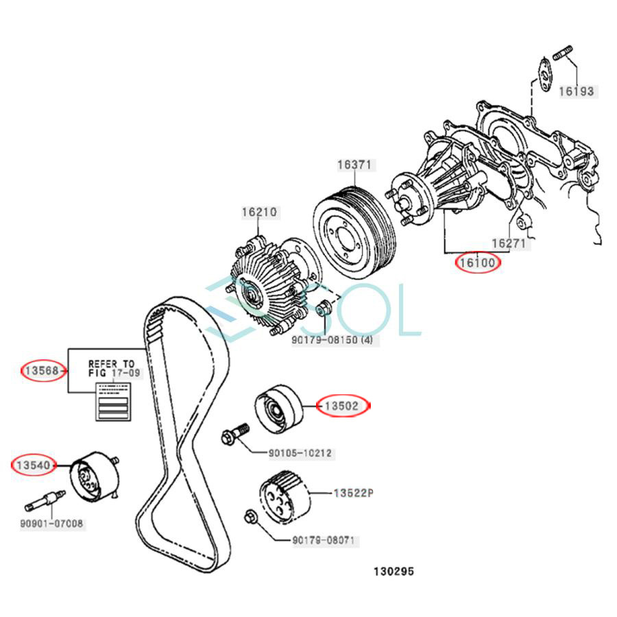  Toyota Mark 2(GX100 GX105) NA car latter term type timing belt idler pulley auto tensioner water pump 4 point set 