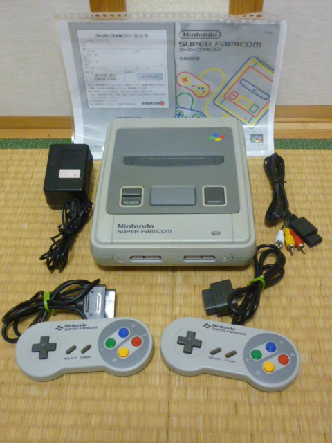 〔レストア178〕スーパーファミコン(初期型)　SFC　フルセット　分解清掃　コンデンサ交換　漂白　除菌　動作確認済み　取説コピー付き_フルセット（取説コピー付き）