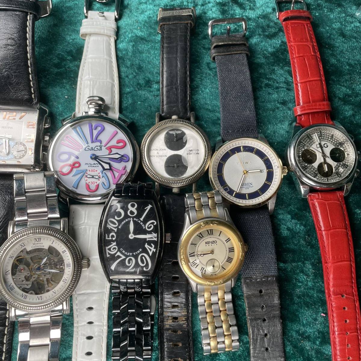 34ブランド 機械式&クォーツ まとめ 13本山 可動品も含む 機械式x5 クォーツx8 ELGIN SKAGEN D&G GAGA MILANO.etc 訪問買い取り品_画像3