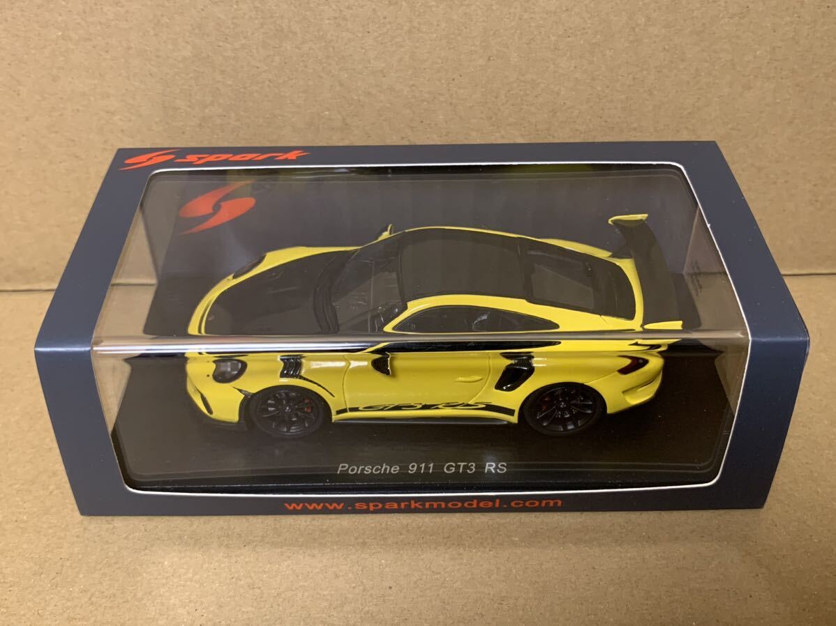 Spark 1/43 1989 Porsche 911 GT3 RS 991.2 Желтая искра 1/43 Минимакс 1/43 Porsche 911 GT3RS 991.2 Желтый