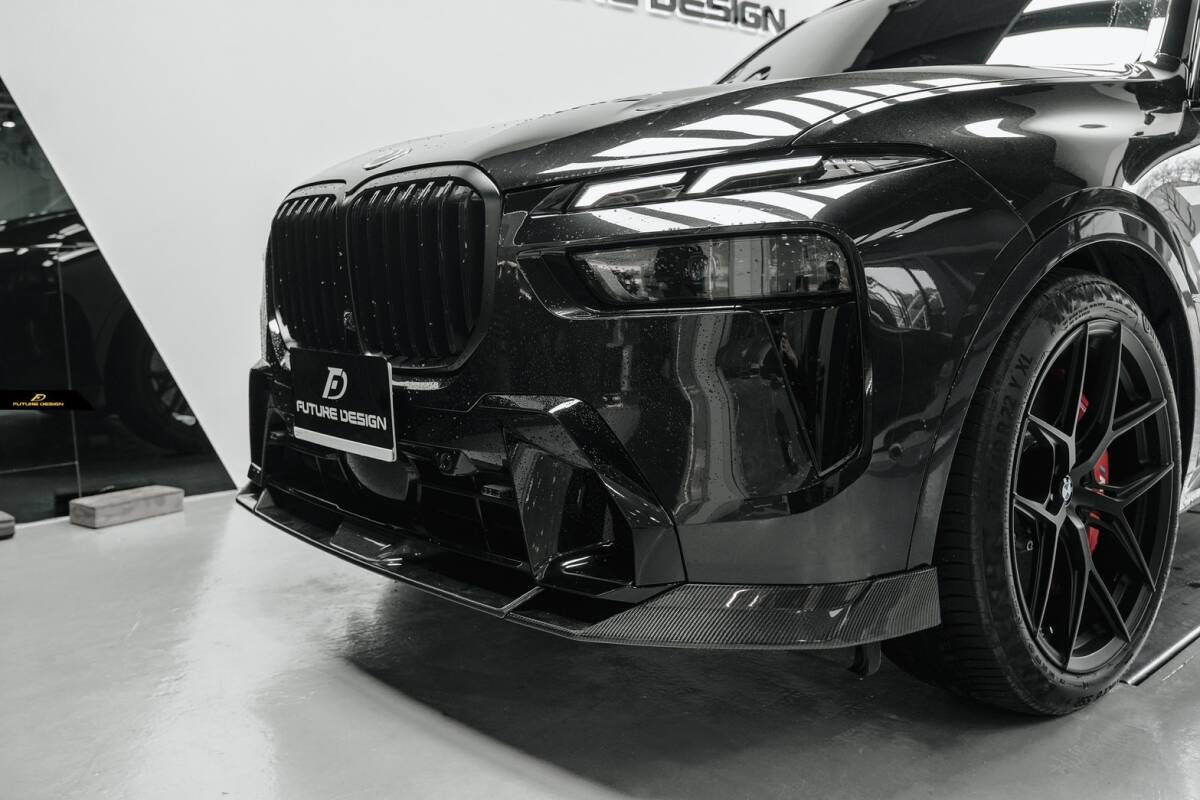 【FUTURE DESIGN 】BMW Xシリーズ X7 G07 Mスポーツ 後期用 フロント リップスポイラー 本物DryCarbon ドライカーボン エアロ カスタム_画像1