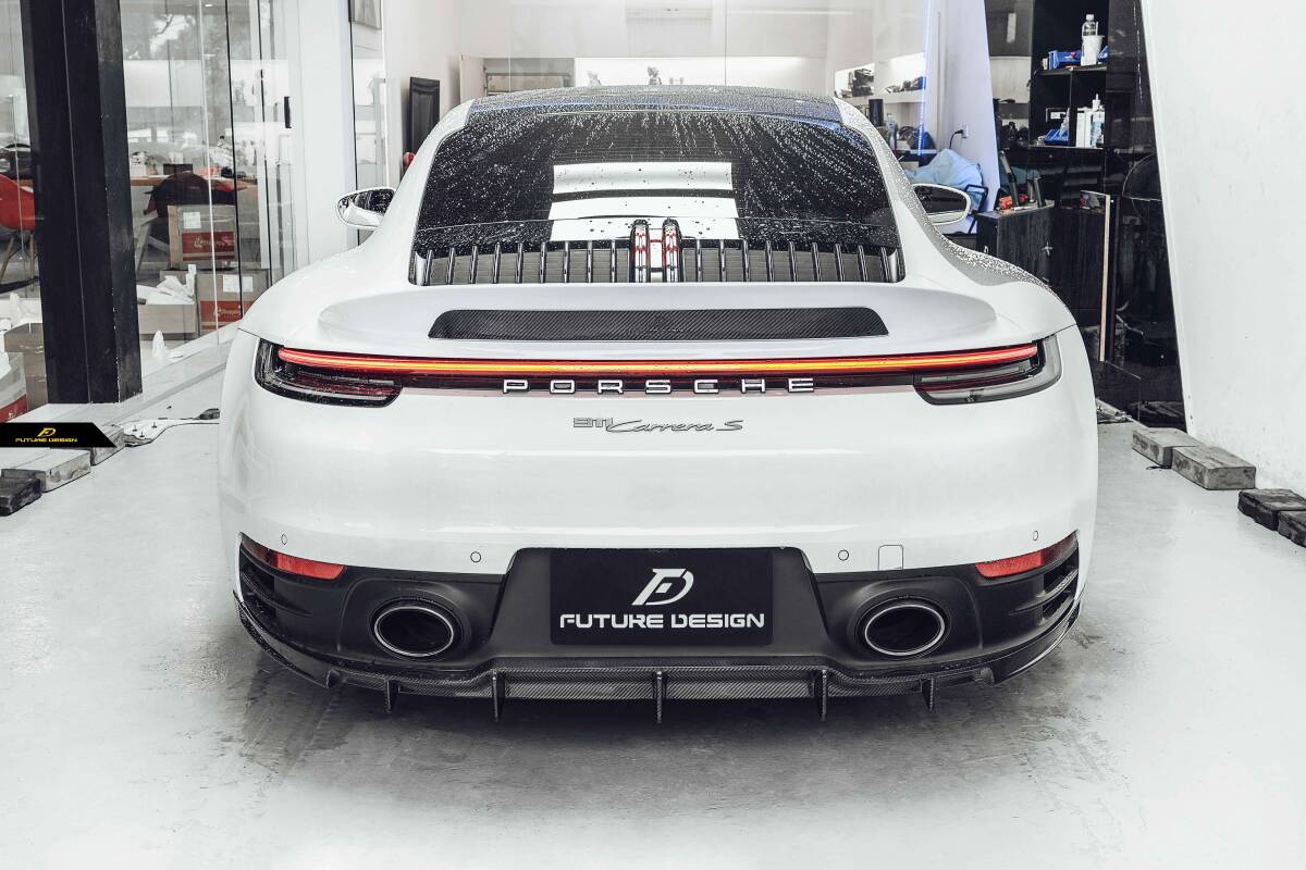 【FUTURE DESIGN 正規品】Porsche ポルシェ 911 992 Carrera リア スポイラー FRP カーボン Carbon ダック パフォーマンス カスタム エアロ_画像6