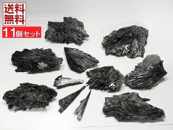 ブラックカイヤナイト ５７０ｇ １１個セット 藍晶石 BLACK KYANITE ブラジル産 送料無料の画像1
