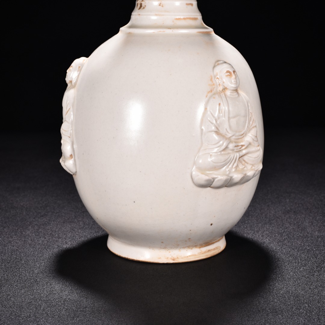 白磁 貼塑仏像 鷹首瓶 盈款 唐物 陶磁器 中国美術 工芸品 HB882_画像7