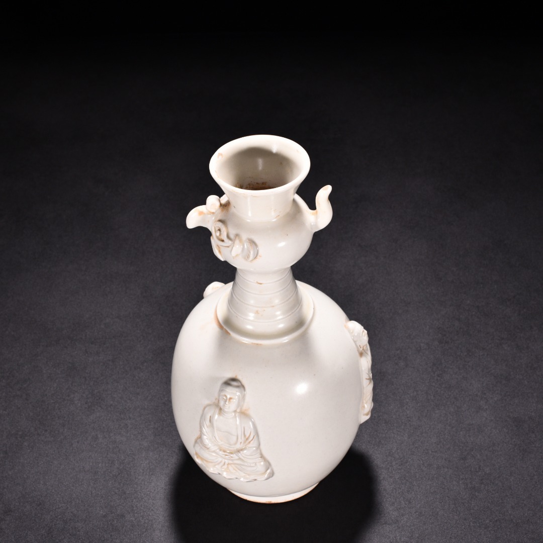  white porcelain .. Buddhist image hawk neck bin .. Tang thing ceramics and porcelain China fine art handicraft HB882