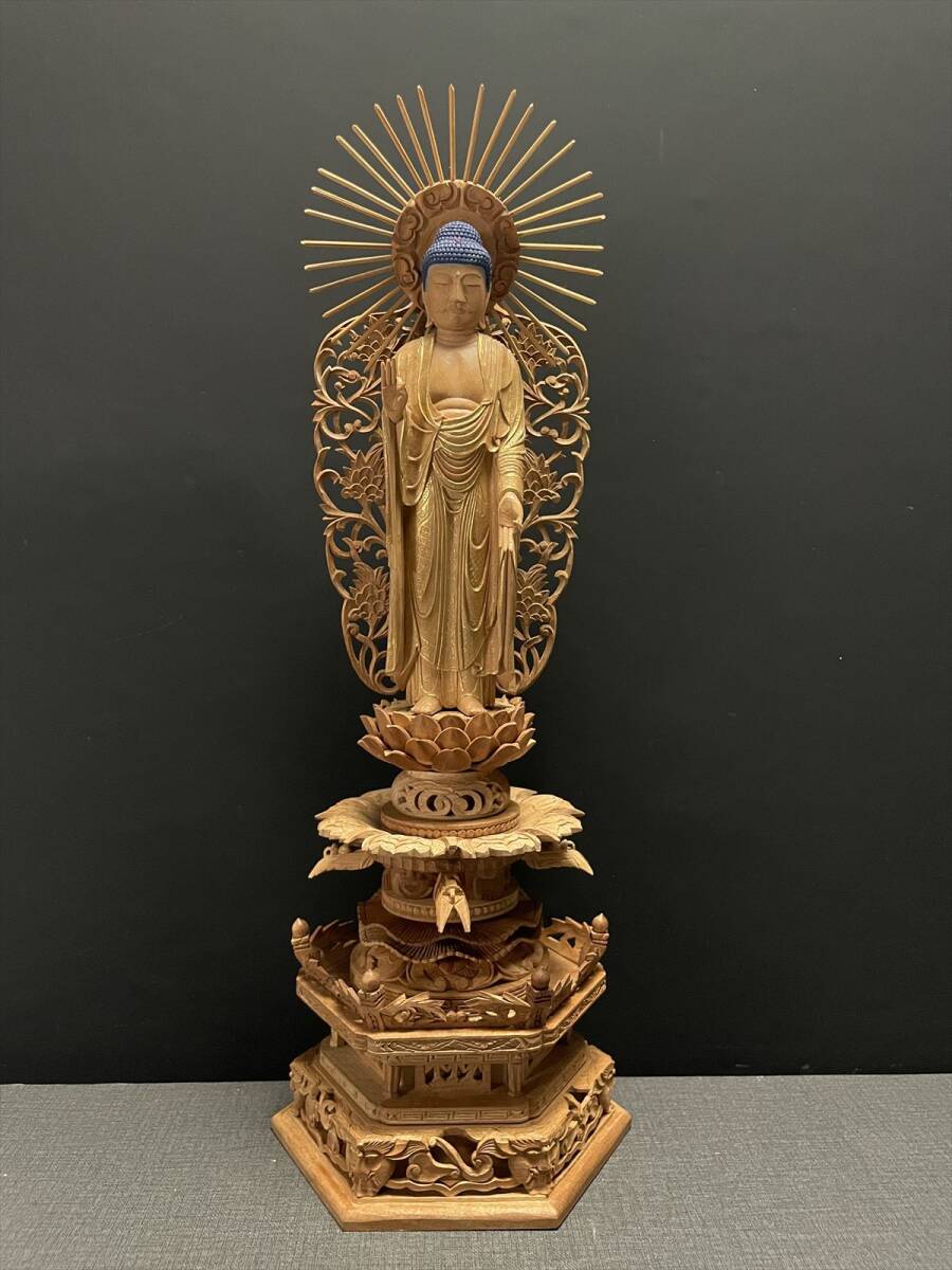 12240円 【三枝堂】 新品 木製純金箔 常花 5寸5本立 〈1対 12240円 【三枝堂】 新品 木製純金箔 常花 5寸5本立 〈1対