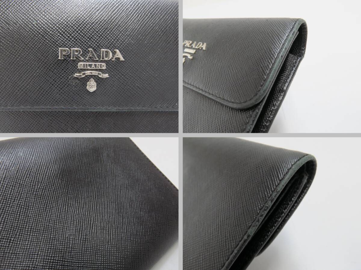 プラダ　サフィアーノ　三つ折り財布　黒　ブラック系　PRADA　18679802_画像6