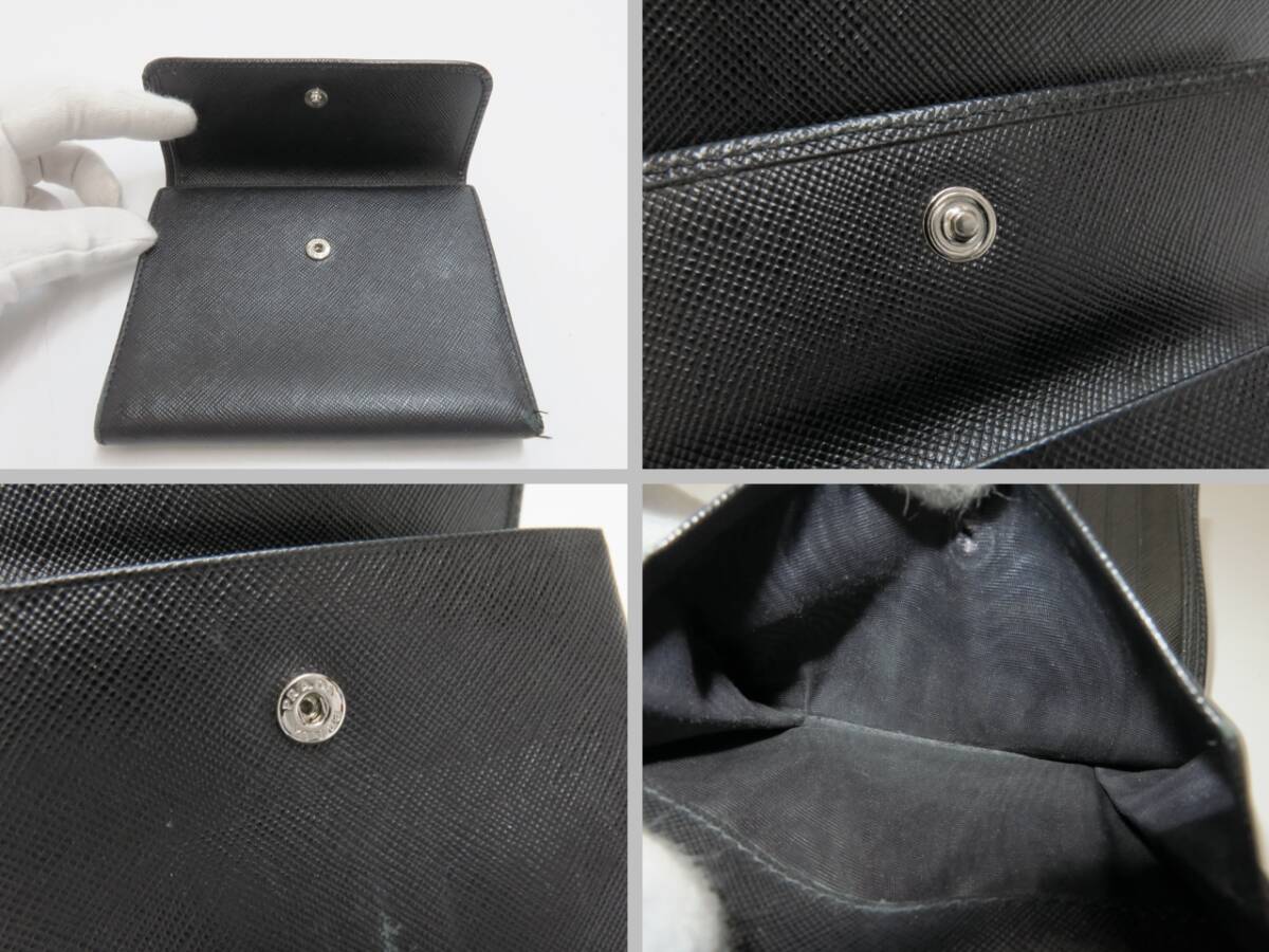 プラダ　サフィアーノ　三つ折り財布　黒　ブラック系　PRADA　18679802_画像9
