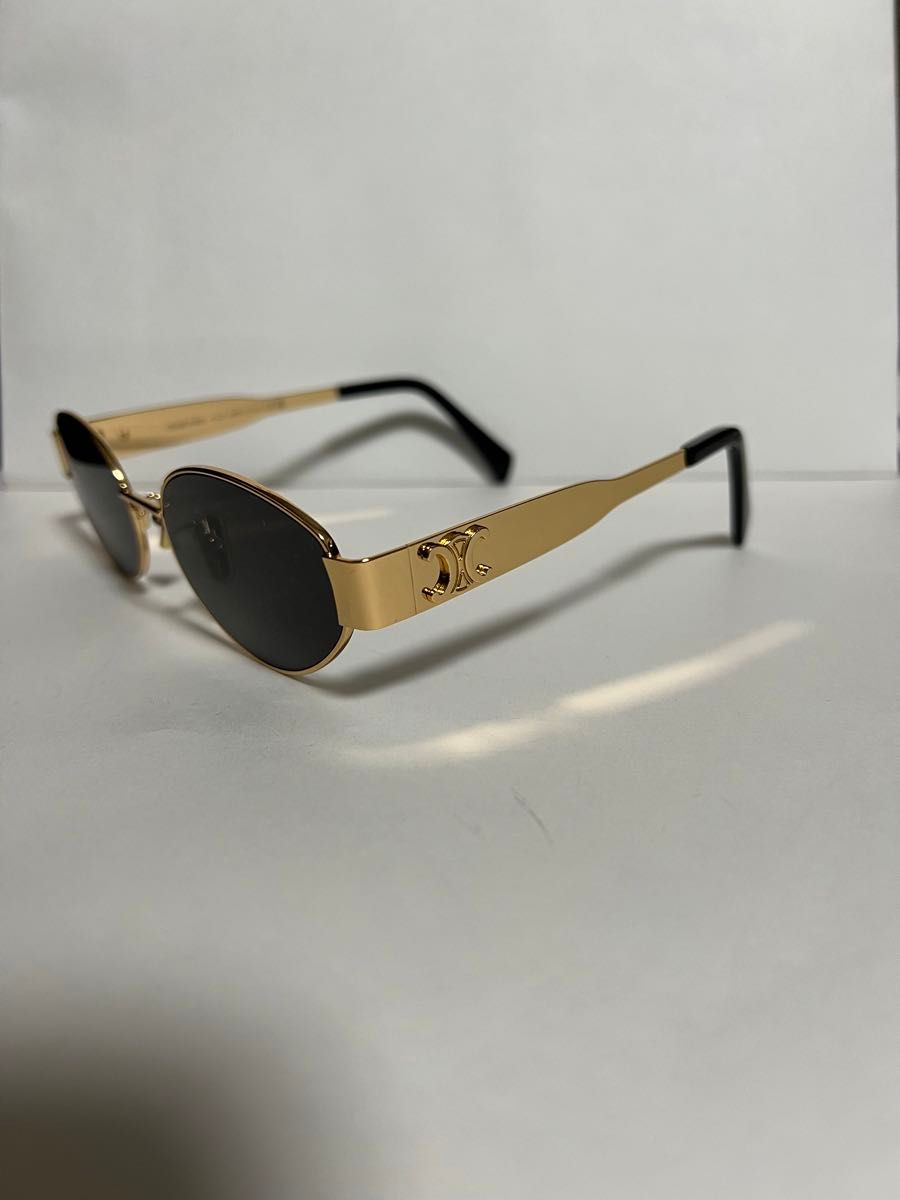 美品/CELINE セリーヌ/トリオンフメタルサングラス #ゴールド 美品/CELINE セリーヌ/トリオンフメタルサングラス #ゴールド