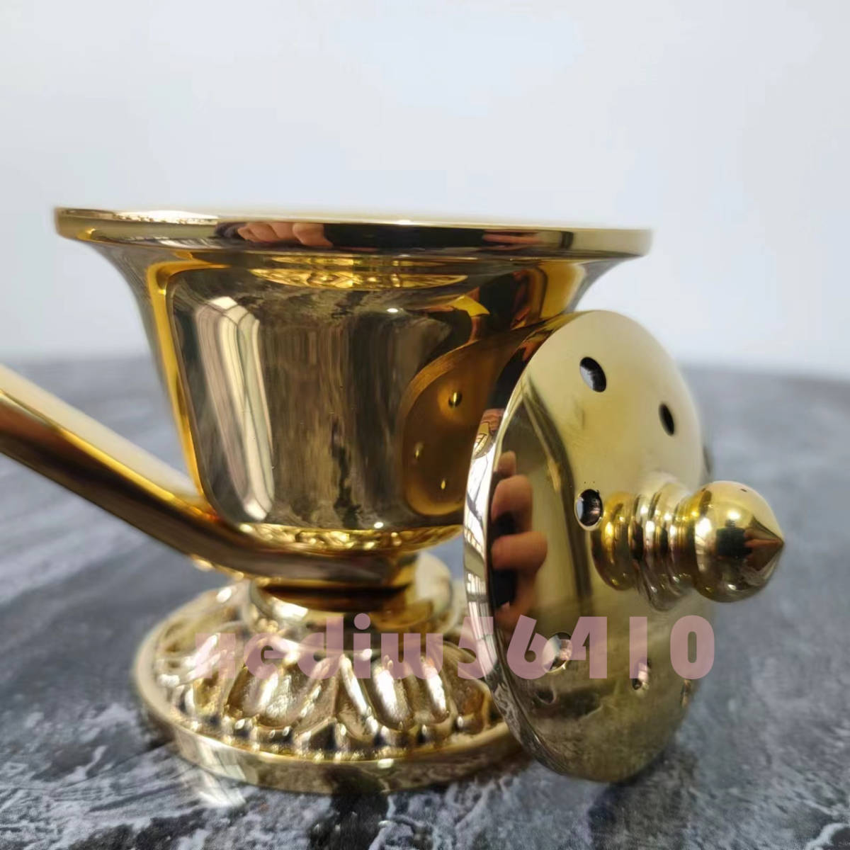 密教法具 真鍮製 柄香炉 仏具 金剛鈴 仏教美術 銅製の画像4