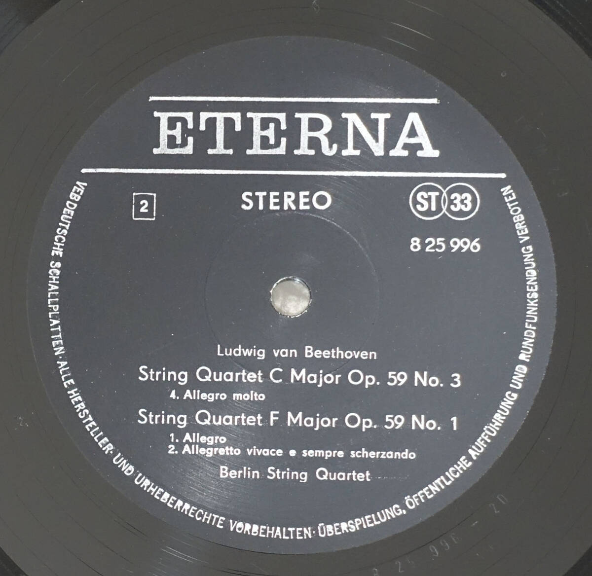 独ETERNA ST ベートーヴェン: 弦楽四重奏 Op.59 ズスケ四重奏団の画像6
