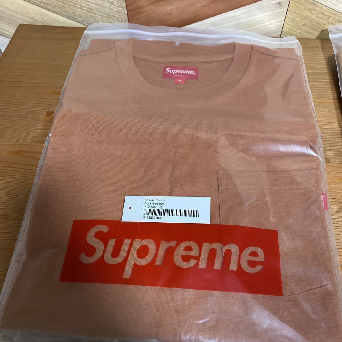 24SS SALE 新品未使用 国内正規品 Supreme S/S Pocket Tee rust light medium M brown crewneck レア Tシャツ ポケット シュプリーム