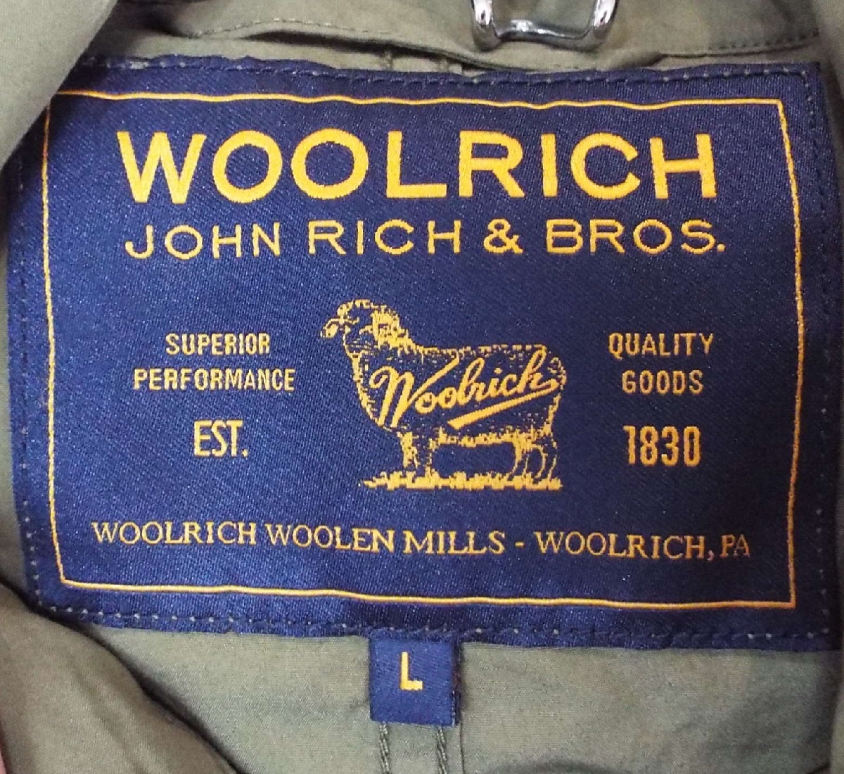 D101〇WOOLRICH JOHN RICH & BROS(ウールリッチ ジョンリッチアンドブロス)フィッシングシャツ オリーブ Lサイズ タグ付_画像3