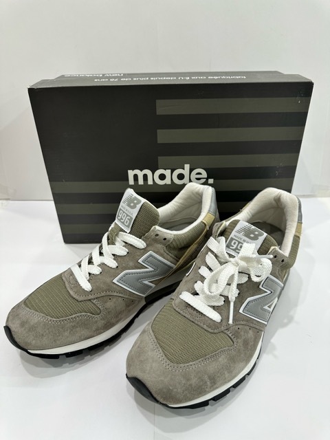 268-HK12) NEW BALANCE M996 made in USA 28.0cm ニューバランス USA製 グレー スエード ローカット スニーカー 米国製 _画像1