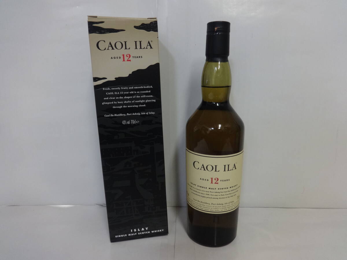 H052 未開栓 酒 ウイスキー アイラ 12年 CAOL ILA AGED 12 YEARS 43％ 700ml 外箱付_画像1