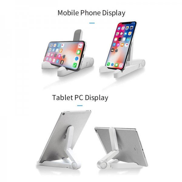 2個セット スマホ タブレット スタンド 卓上 iPad iPhone コンパクト 折り畳み ホワイト 折りたたみ式 モニタースタンド モバイル スタンド_画像3