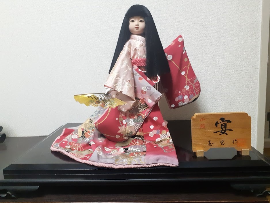 日本人形　正絹仕様　「宴」寿宝　作　美品