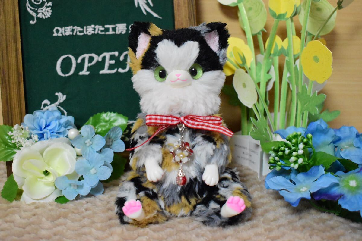 Ωぽたぽた工房Ω 三毛猫 ハート ハンドメイド アートドール ねこ 人形の画像4