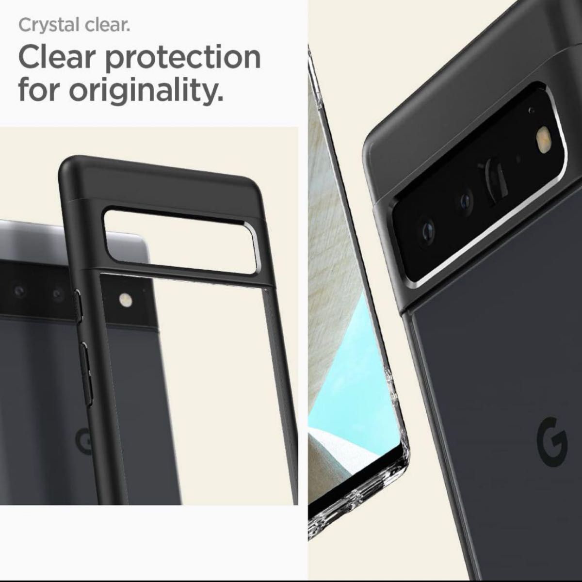 Spigen Pixel6 Pro ケース 背面クリア 黄ばみ無し TPU バンパーケース 2重構造 米軍MIL規格取得