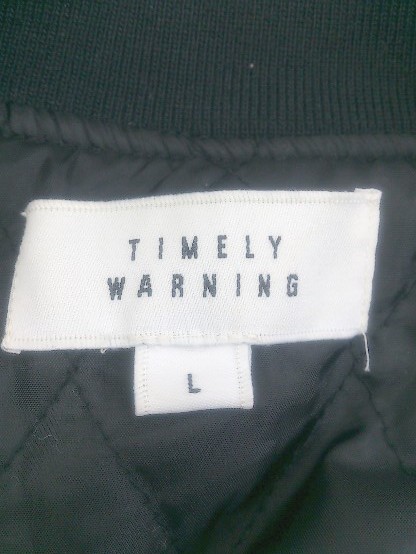 ◇ TIMELY WARNING タイムリーワーニング 中綿 長袖 ジップアップ ブルゾン サイズL ブラック メンズ P_画像4