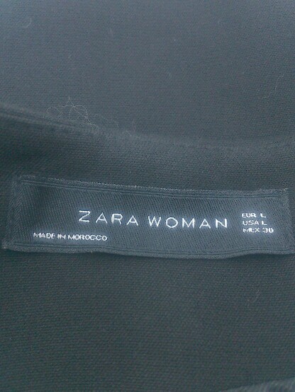 ◇ ZARA WOMAN ザラウーマン 長袖 ノーカラー ロング ジャケット サイズ EUR L USA L MEX 30 ブラック レディース E_画像3