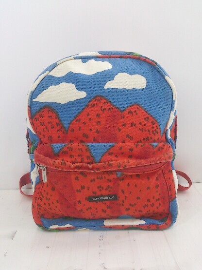 ◇ Marimekko Marimekko Total Pattern Daypack Rucks Red Blue White Ladies P