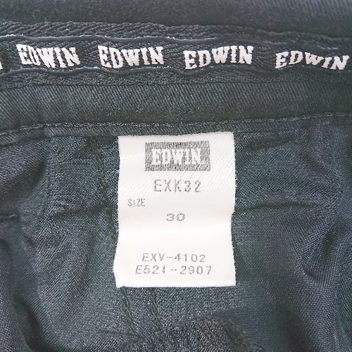◇ EDWIN エドウィン ストレッチ　パッチ　シンプル　センタープレス パンツ サイズ30 ブラック系 メンズ E_画像5
