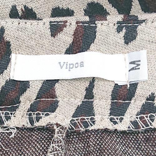 ◇ Vipoa ヴィポア 豹柄 レオパード サイドスリット ロング タイト スカート サイズＭ ベージュ レディース E_画像3