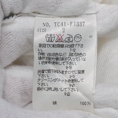 ◇ TSUMORI CHISATO ツモリチサト レース Vネック 薄手 半袖 ブラウス サイズ2 ホワイト レディース E_画像7