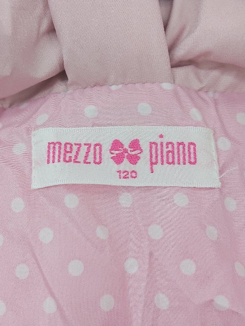 ◇ mezzo piano メゾピアノ キッズ かわいい リボン 長袖 ダウン ジャケット サイズ120 ピンク レディース P_画像3