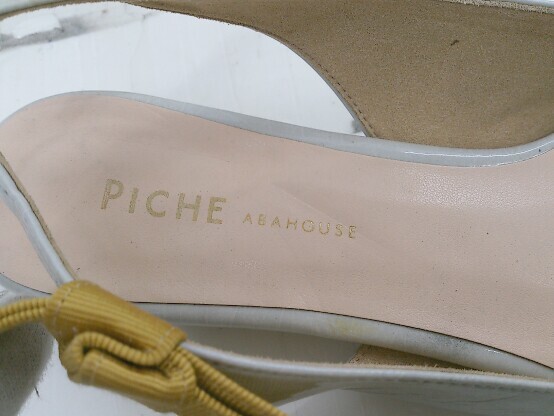 ◇ PICHE ABAHOUSE ポインテッドトゥ アンクルストラップ パンプス シューズ サイズ39 ライトグレー系 レディース P_画像4