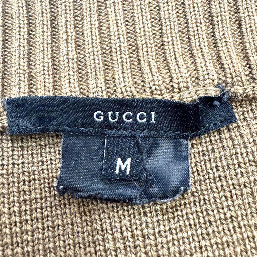 1円〜★最高級 GUCCI グッチ ドライバーズニット ジャケット ジップ ブルゾン 異素材切り替え ブラウン M_画像7