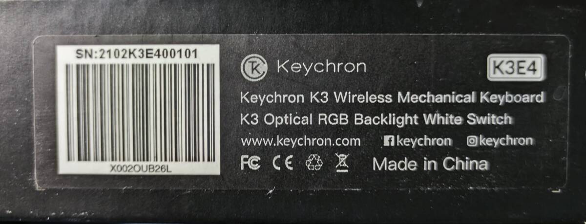 【中古】Keychron K3 白軸 US配列 RGB_画像3