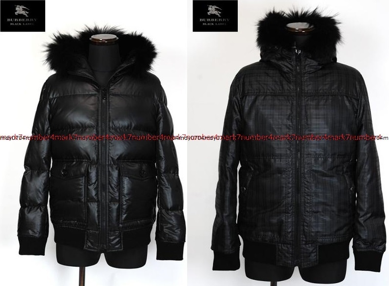 BURBERRY BLACK LABEL 希少サイズLL ファー付 リバーシブル ダウン