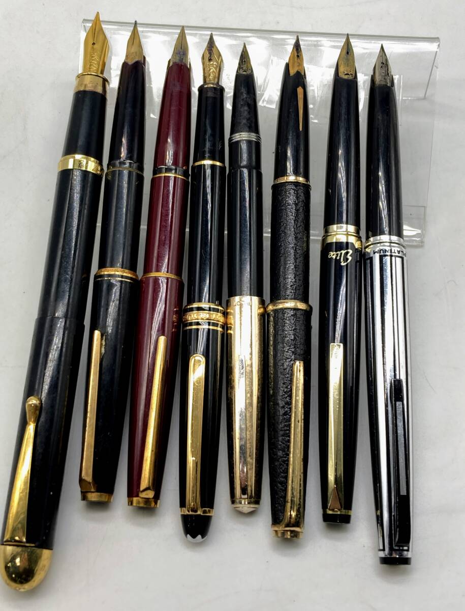 蘇さ[HY561]　文房具 おまとめ 万年筆 ボールペン MONTBLANC/CROSS/PILOT/他 14K/18K/18K-585/18K-WG 箱付き ジャンク品 60サイズ_画像2