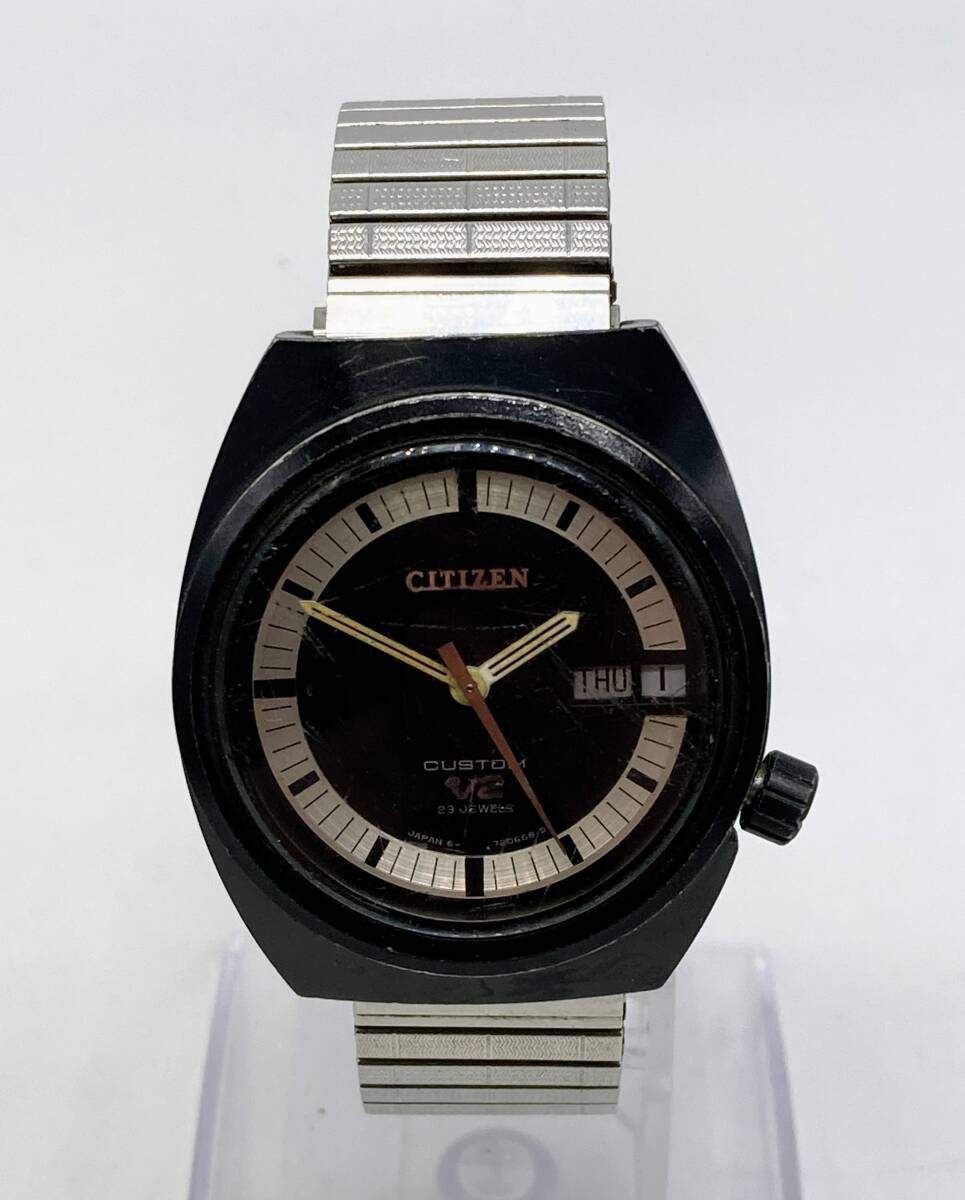 蘇や(SIY55) 1円スタート！ CITIZEN シチズン CUSTOM V2 デイデイト 4-720091TA 腕時計 稼働 中古品 コンパクトサイズの画像1