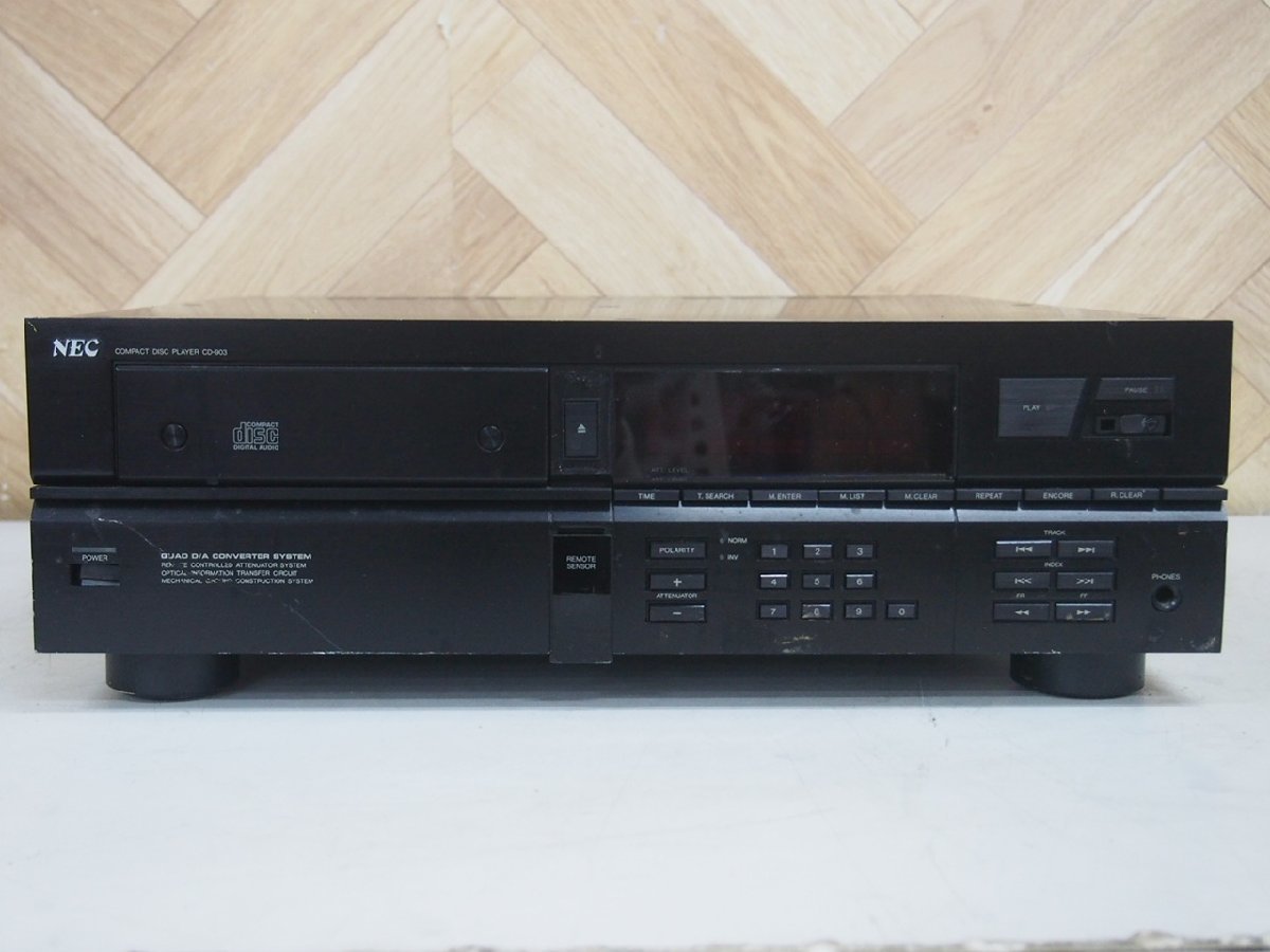 ☆【2H0229-1】 NEC 日本電気 COMPACT DISK PLAYER CD-903 100V ジャンク_画像2