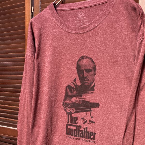 AEHA 1スタ 赤 ムービー 長袖 Tシャツ ロンT ゴッドファーザー GOD FATHER 映画 - 90s 00s ビンテージ 古着 卸 仕入れ_画像1