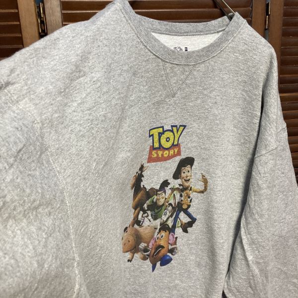 AESW 1スタ グレー ムービー スウェット トイストーリー TOYSTORY アニメ 映画 90s 00s ビンテージ 古着 ベール 卸_画像3