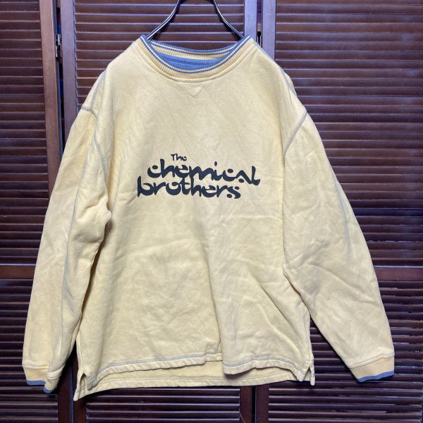 AESO 1スタ 黄色 バンド スウェット ケミカルブラザーズ Chemical brothers 90s 00s ビンテージ 古着 ベール 卸_画像2