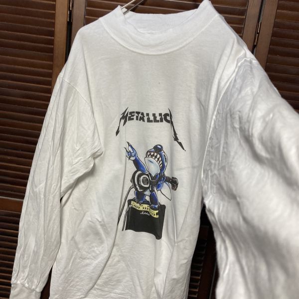 AEVB 1スタ USA製 白 キャラ 長袖 Tシャツ ロンT メタリカ METALLICA スティッチ 00s ビンテージ 古着 ベール 卸 仕入れ_画像4