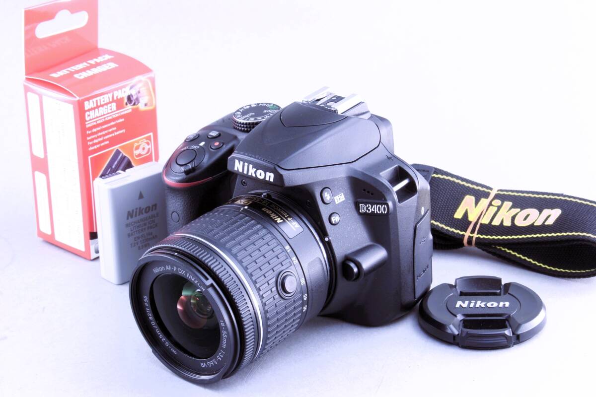AA (極上美品) Nikon ニコン D3400 AF-P 18-55mm VR レンズキット ショット数1543回 初期不良返品無料 領収書発行可能