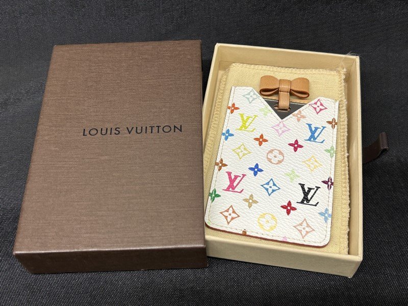 【慈光】247　LOUIS VUITTON　ルイヴィトン　エテュイ・ミロワール　コンパクトミラー　モノグラムマルチカラー　白　鏡_画像1