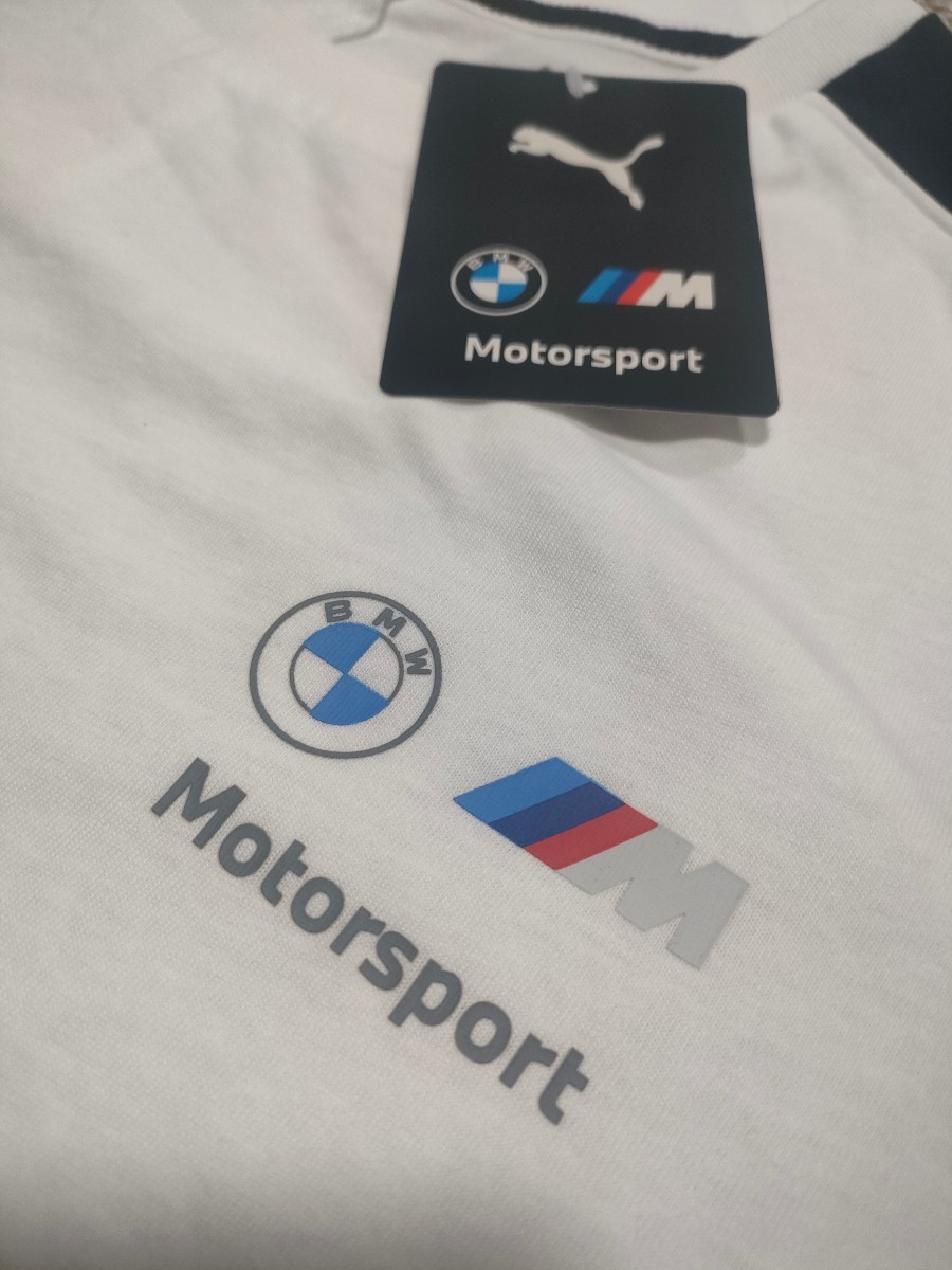 新品 定価7150 PUMA BMW Mスポーツ 半袖 Tシャツ ホワイト 白 US-M プーマ 公式コラボ 限定 メンズ ウェア_画像4