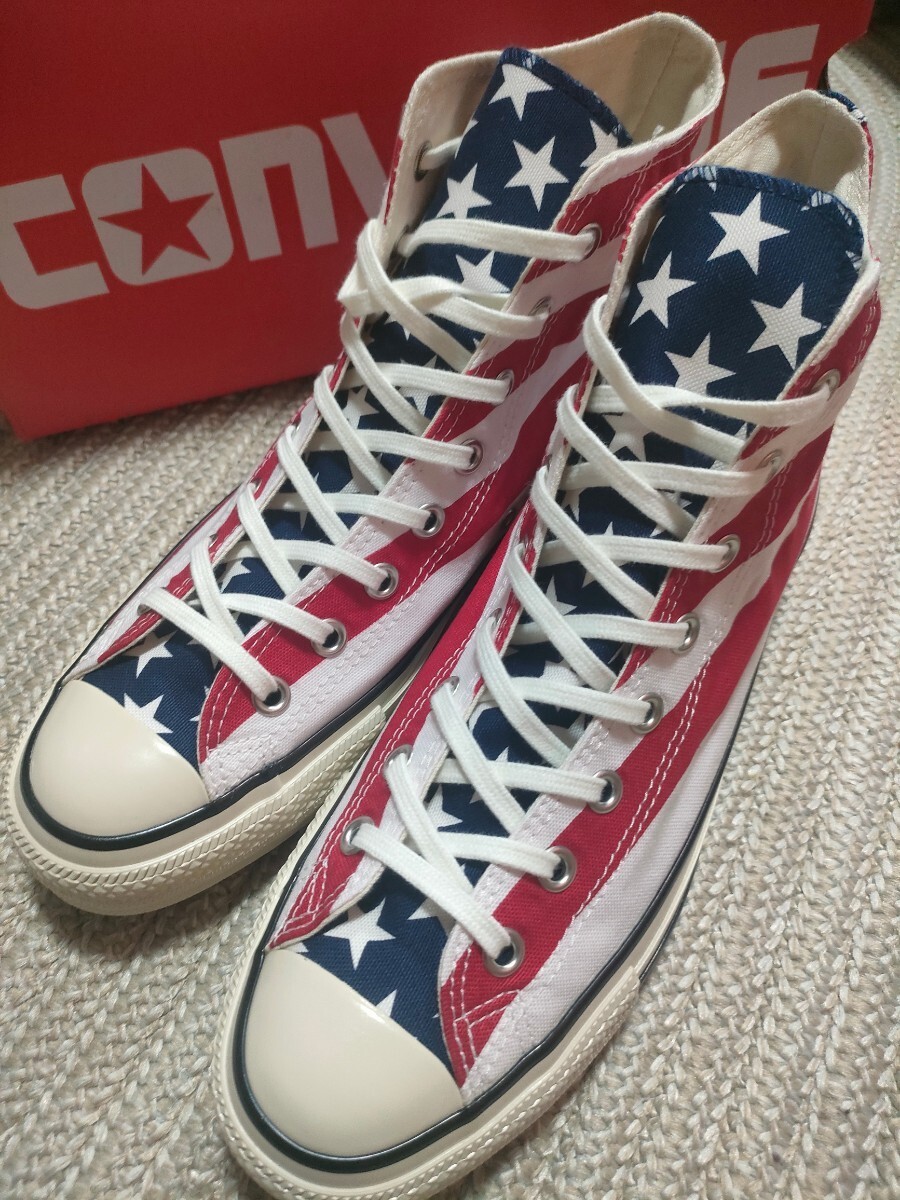 新品 定価9350 CONVERSE ALLSTAR HI コンバース オールスター ハイカット 28cm STARS＆BARS 星条旗 ハイカット 赤 紺 レッド US9.5_画像2