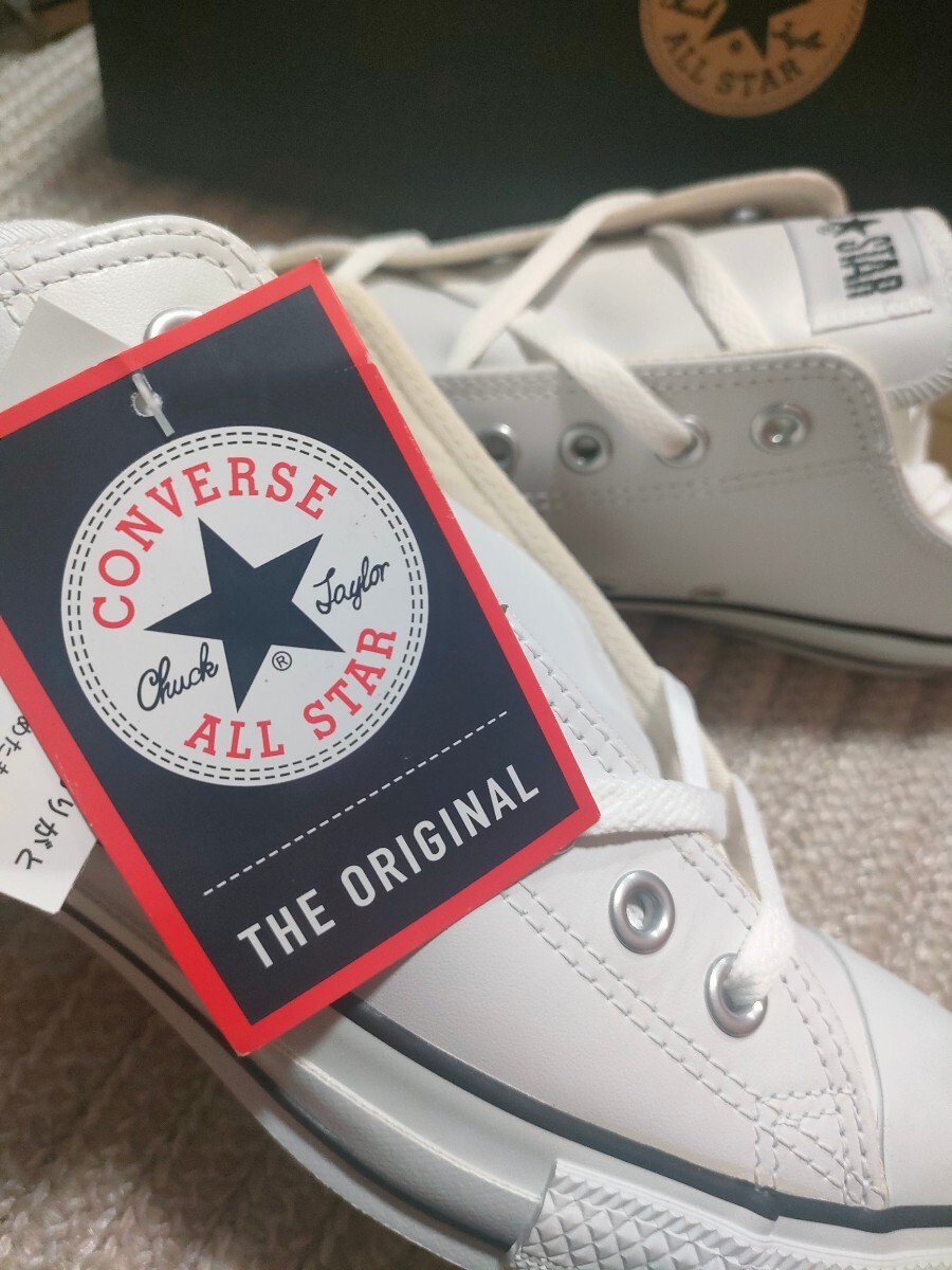 新品 未使用 CONVERSE ALL STAR OX レザー ホワイト 白 30cm コンバース オールスター メンズ 正規品 スニーカー_画像5