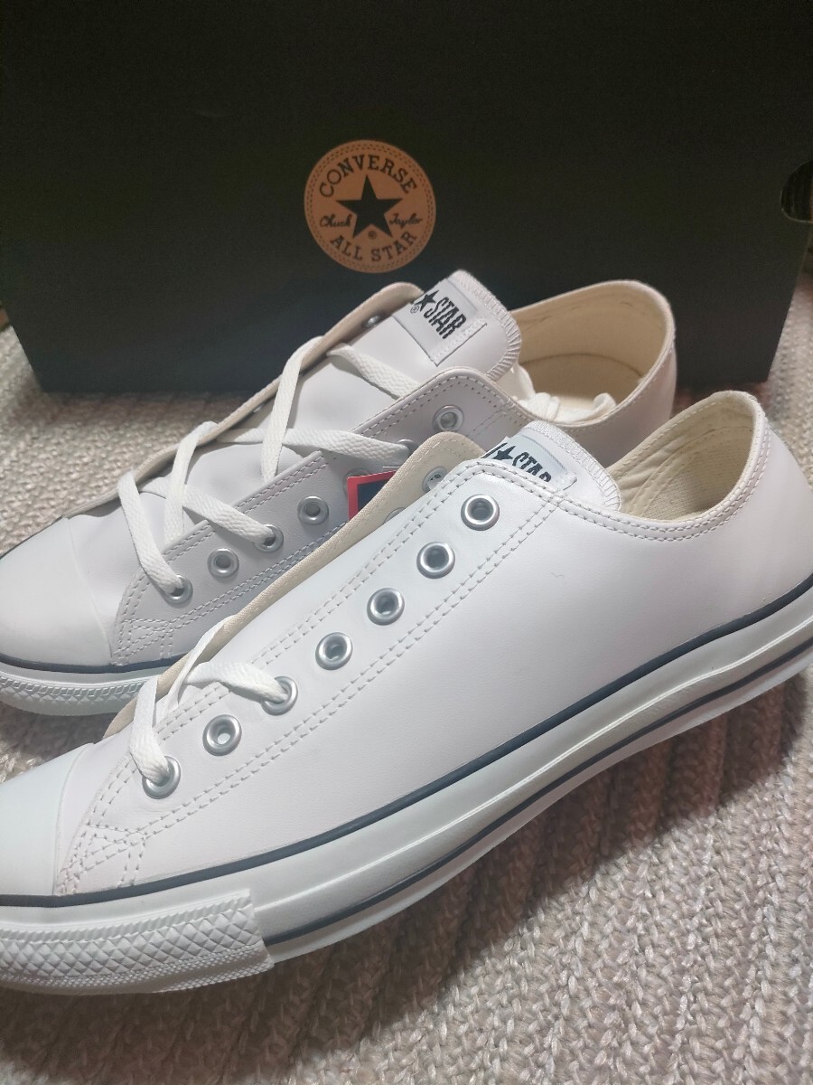 新品 未使用 CONVERSE ALL STAR OX レザー ホワイト 白 30cm コンバース オールスター メンズ 正規品 スニーカー_画像2