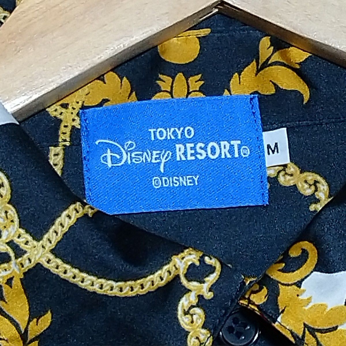 東京ディズニーリゾート TDL ミッキー 総柄 チェーン柄 長袖 ポリシャツディズニーランド ディズニーシー 